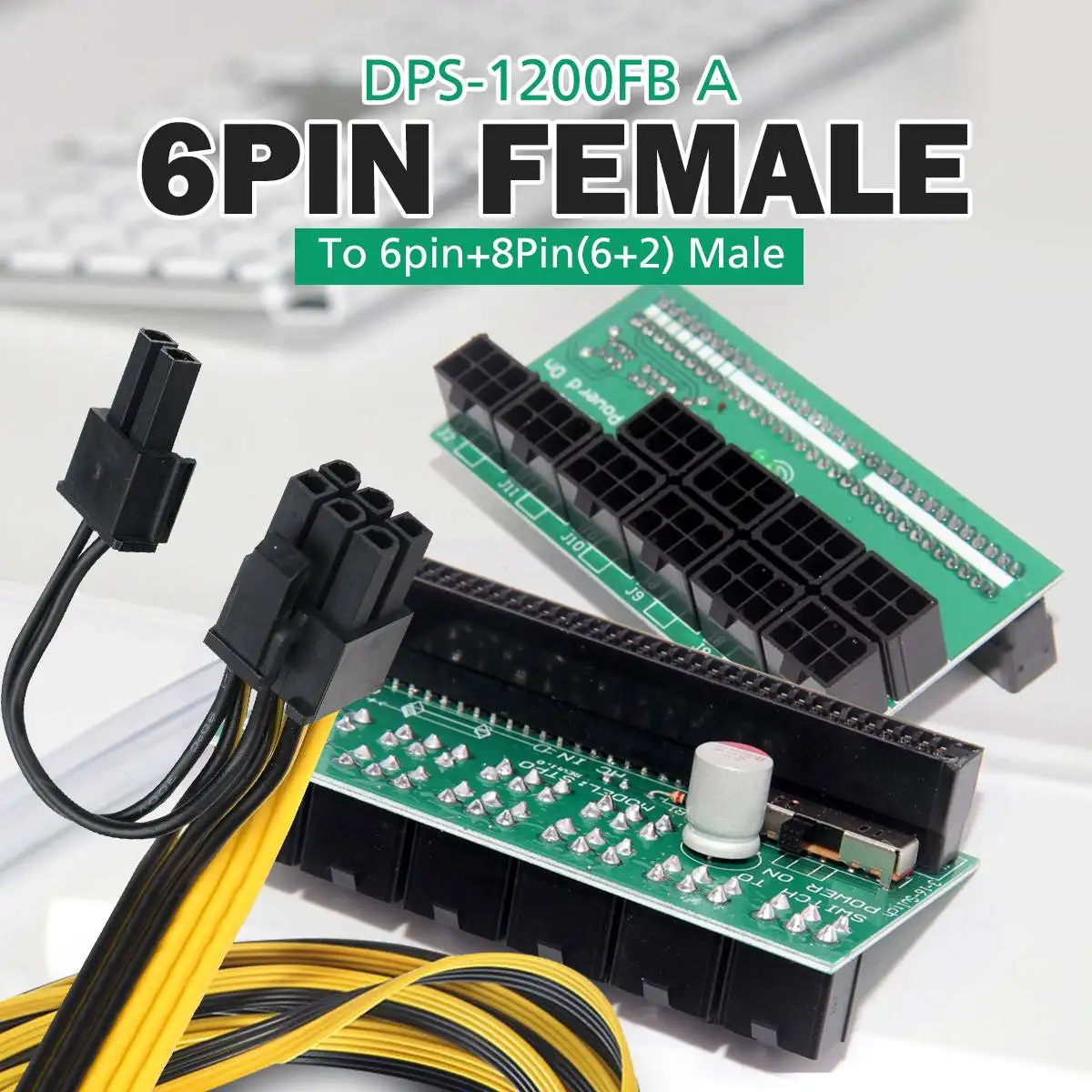 S SKYEE 8Pcs DPS-1200FB/QB 50cm Power Supply Breakout Adapter Board Server Power Conversion Cable w/10x8pin for Ethereum Mining
S SKYEE 8Pcs DPS-1200FB/QB 50cm Power Supply Breakout Adapter Board Server Power Conversion Cable w/10x8pin for Ethereum Mining