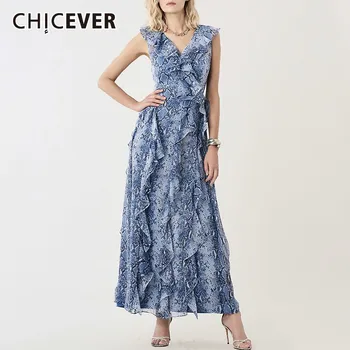 CHICEVER Print Sleeveless Women Dress V Neck Off Shoulder Ruffles High Waist Ankle Length Dresses Female Summer 2020 Tide
CHICEVER Print Sleeveless Women Dress V Neck Off Shoulder Ruffles High Waist Ankle Length Dresses Female Summer 2020 Tide