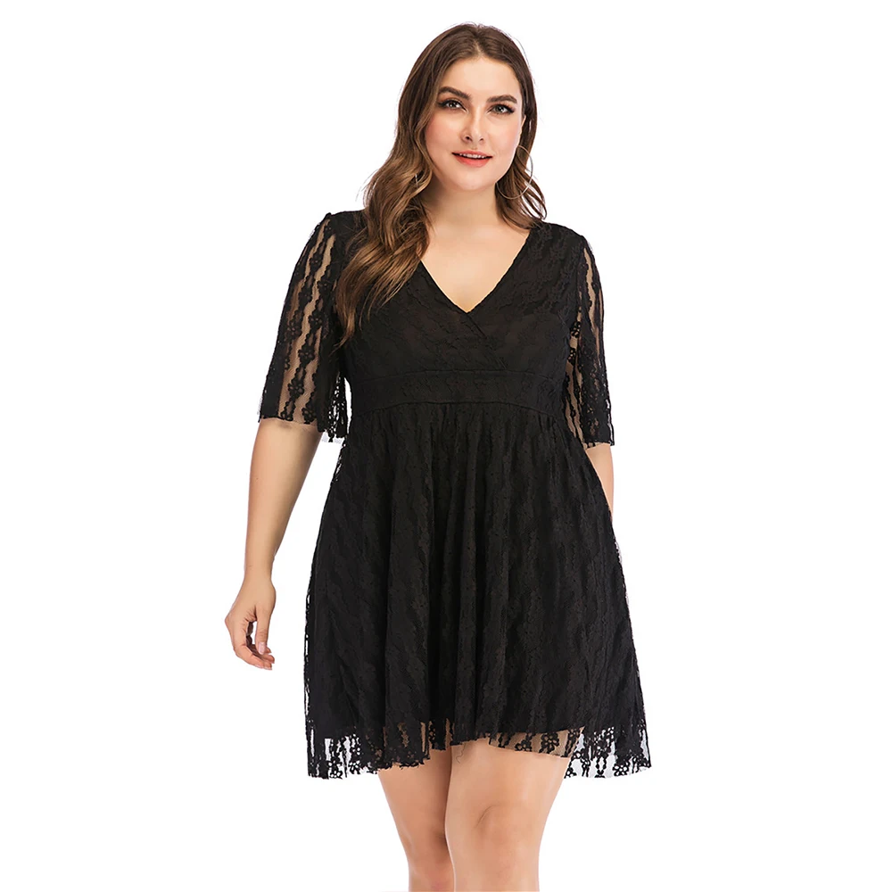 Wipalo Plus Size 5XL Women V Neck Backless Lace Dress Half Sleeves A Line Mini Sexy Club Party Dress Spring Summer Vestidos 2019
Wipalo Plus Size 5XL Women V Neck Backless Lace Dress Half Sleeves A Line Mini Sexy Club Party Dress Spring Summer Vestidos 2019