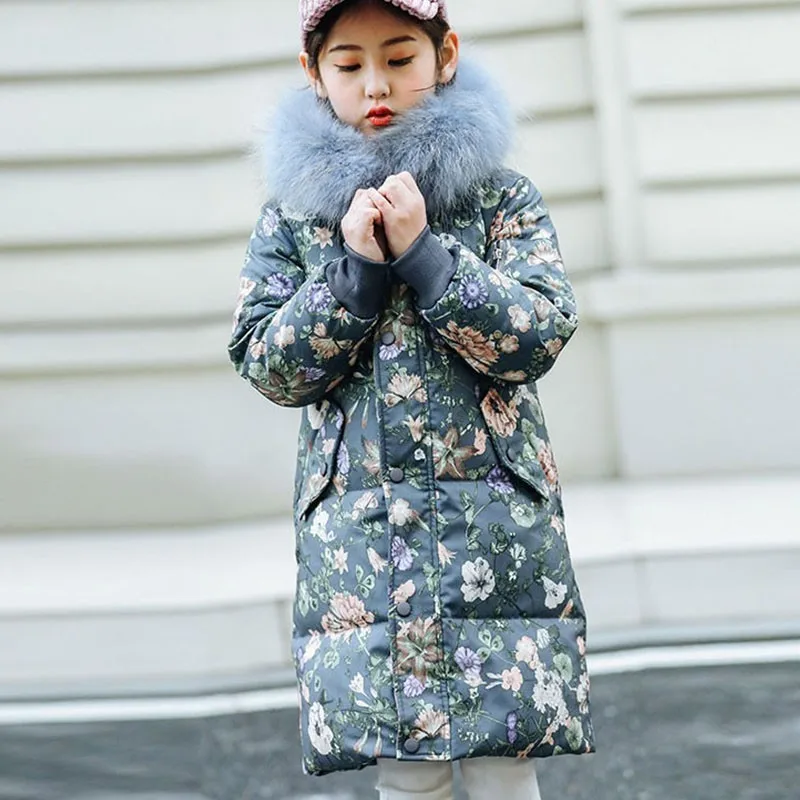 Winter 2018 Children Printed White Duck Down Coats Baby Big Girls Warm Tops Kids Long Fur Hooded Down Jackets Children Outerwear
Winter 2018 Children Printed White Duck Down Coats Baby Big Girls Warm Tops Kids Long Fur Hooded Down Jackets Children Outerwear