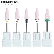 1 pièces 2.35mm ongles cône pointe en céramique forets électrique cuticule propre rotatif pour manucure pédicure tête de meulage ponceuse outil rose(China)