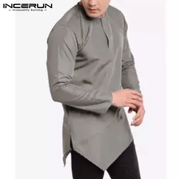 INCERUN Men Long Sleeve Casual Shirt O Neck Tops Streetwear Irregular Hem Solid Male Dress Shirts Indian Suit Clothes 2020
INCERUN Men Long Sleeve Casual Shirt O Neck Tops Streetwear Irregular Hem Solid Male Dress Shirts Indian Suit Clothes 2020