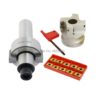 C20 FMB22+ 400R right angle shoulder Face Mill Cutter 50mm + 10pcs APMT1604 Carbide Inserts with Wrench For Milling Tool
C20 FMB22+ 400R right angle shoulder Face Mill Cutter 50mm + 10pcs APMT1604 Carbide Inserts with Wrench For Milling Tool