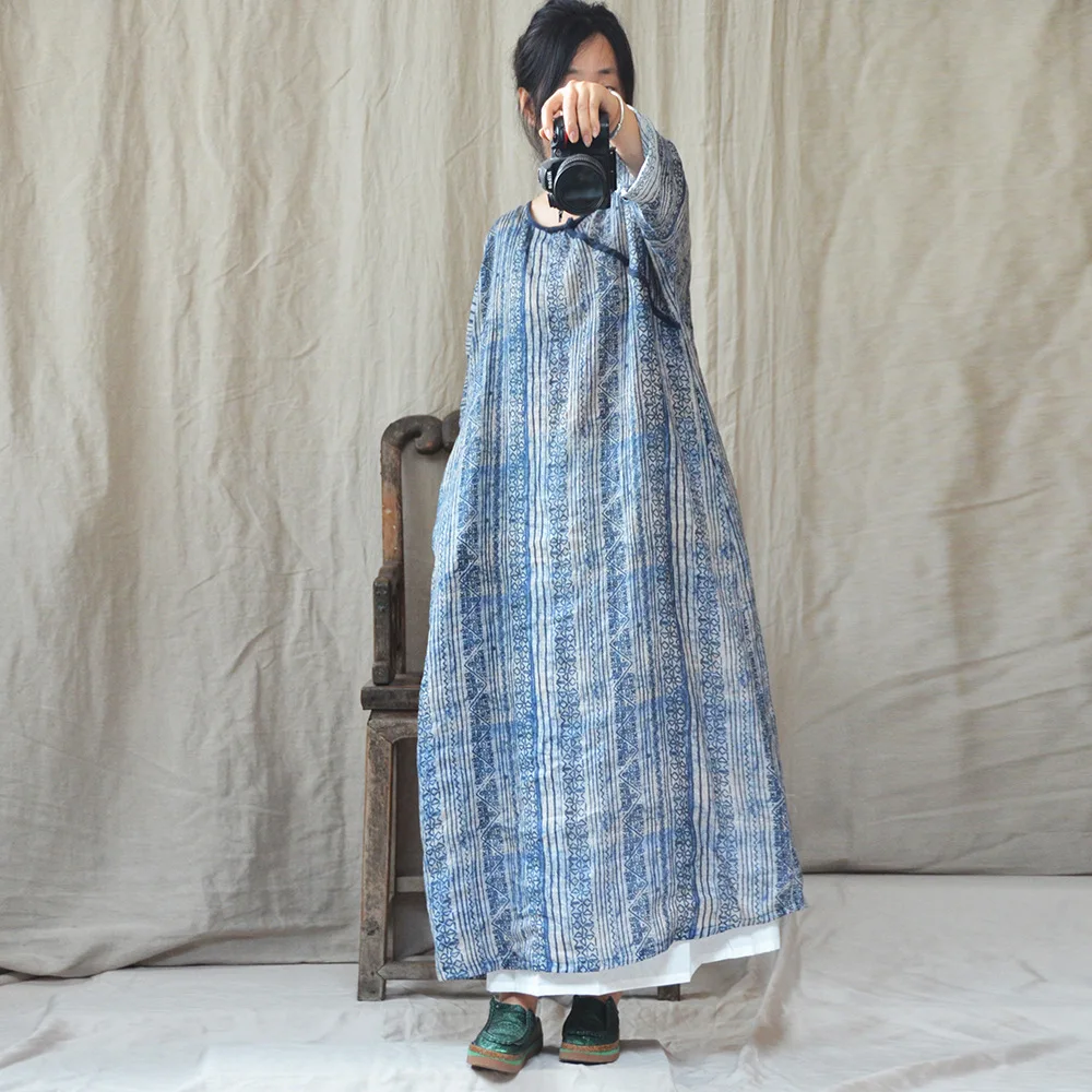 Autumn Pure Flax Number Printing Dress Literature Display Of Buttons Lanky RobeJ1904
Autumn Pure Flax Number Printing Dress Literature Display Of Buttons Lanky RobeJ1904