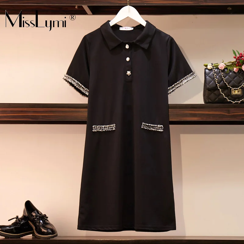L-4XL Plus Size Women T shirt Dress Summer 2019 Turn-down Collar Short Sleeve Patchwork Tassel Loose Casual A-Line Mini Dresses
L-4XL Plus Size Women T shirt Dress Summer 2019 Turn-down Collar Short Sleeve Patchwork Tassel Loose Casual A-Line Mini Dresses