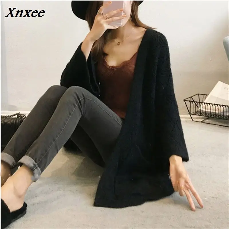 Xnxee Hollow Out Solid Pockets Sweater Women See-through Loose Cardigan Long Sleeve 2018 Korean V-neck Chaqueta Mujer 68045
Xnxee Hollow Out Solid Pockets Sweater Women See-through Loose Cardigan Long Sleeve 2018 Korean V-neck Chaqueta Mujer 68045