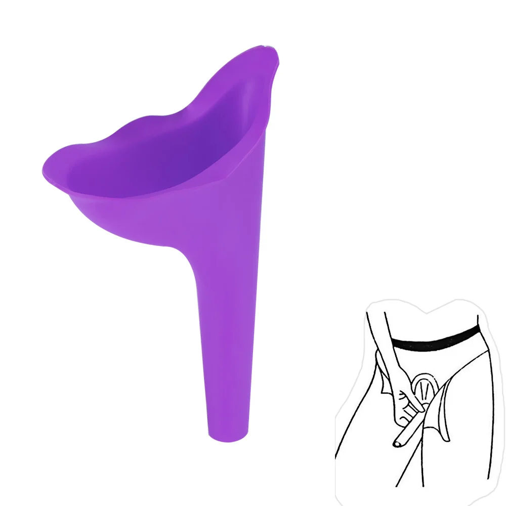 

New Design Women Urinal Outdoor Travel Camping Portable Female Urinal Soft Silicone Urination Device Stand Up & Pee