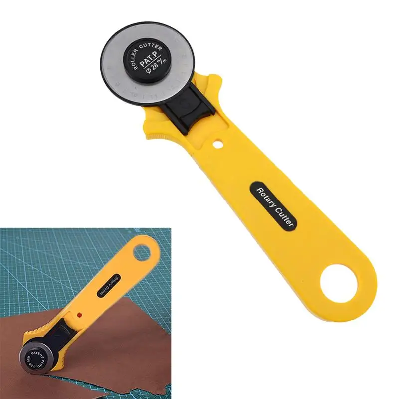 DIY Sewing Accessories Cloth Rotary Cutter Patchwork Roller Wheel Round Knife Leather Paper Fabric Cutter Cutting Tool
DIY Sewing Accessories Cloth Rotary Cutter Patchwork Roller Wheel Round Knife Leather Paper Fabric Cutter Cutting Tool