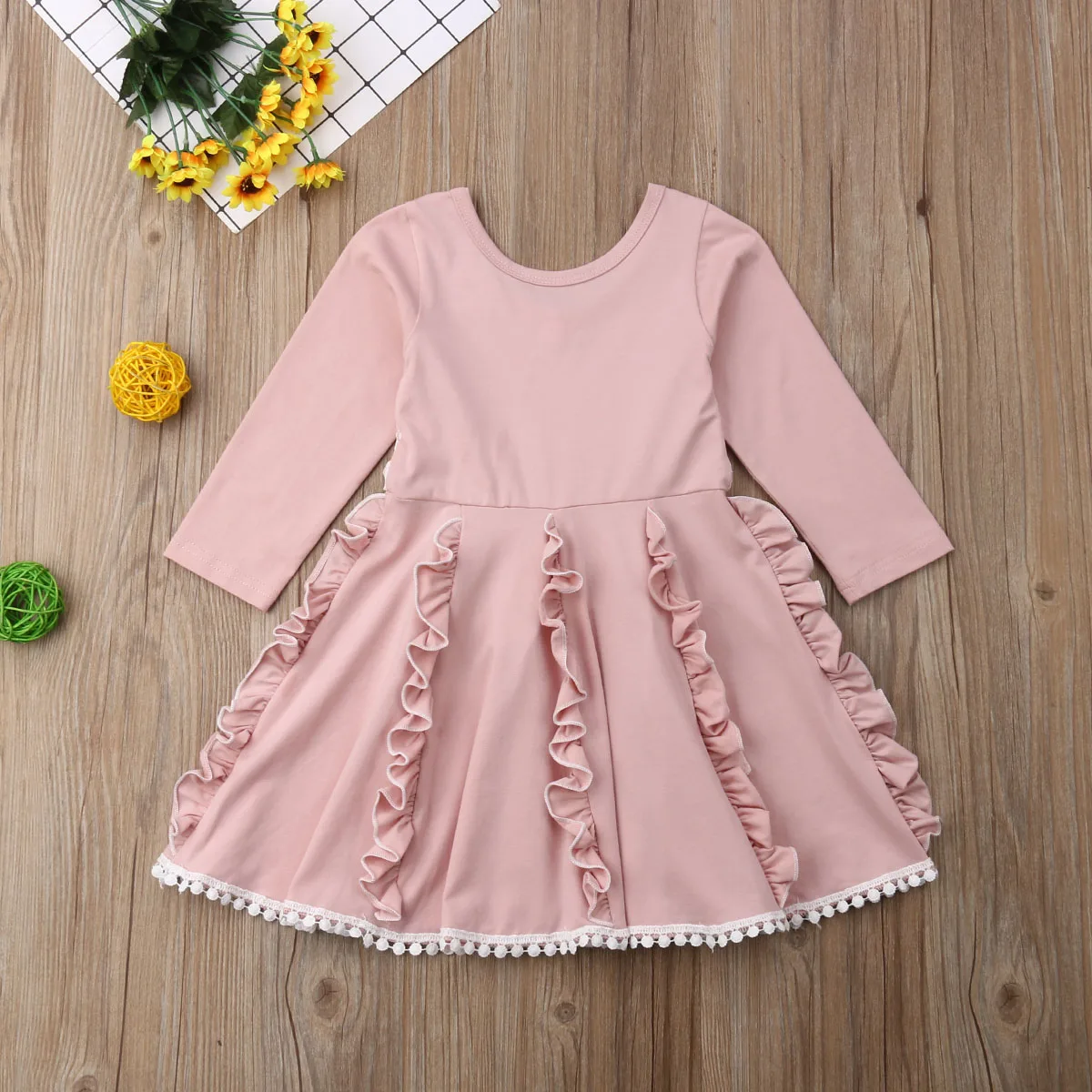 Новый комплект детской одежды для маленькой девочки вечерние Цветочное платье