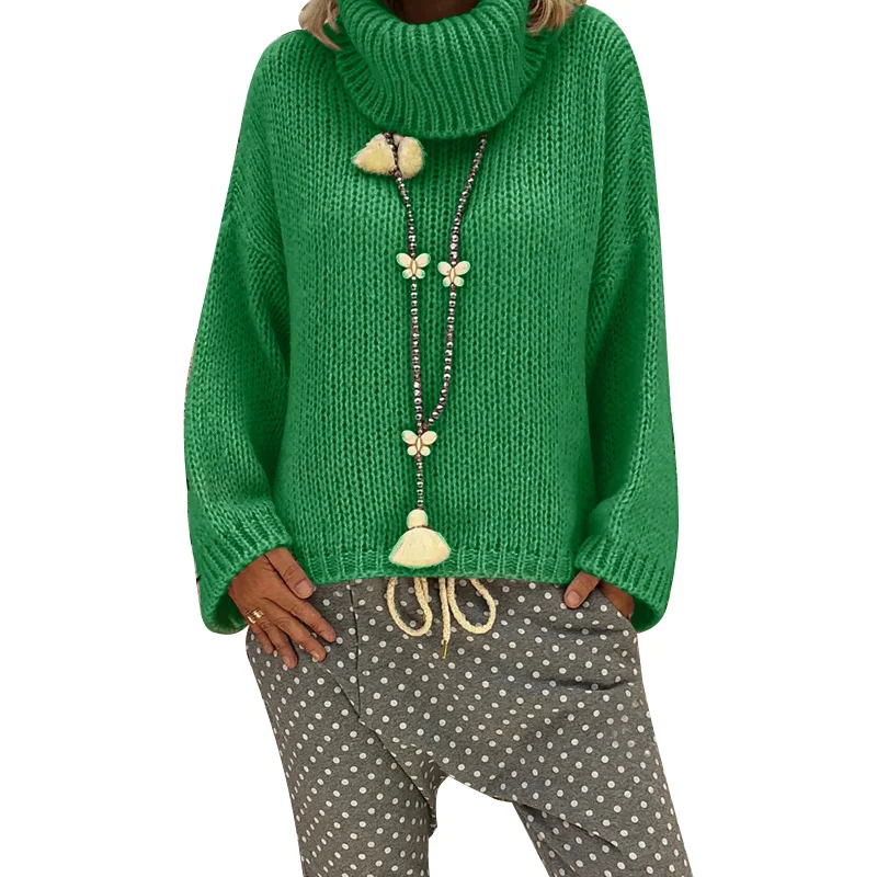 Casual Women Winter Knitted Pullover Solid Color Turtleneck Sweater Long Sleeve Autumn Sweater Loose Streetwear Jumper Knitwear
Casual Women Winter Knitted Pullover Solid Color Turtleneck Sweater Long Sleeve Autumn Sweater Loose Streetwear Jumper Knitwear