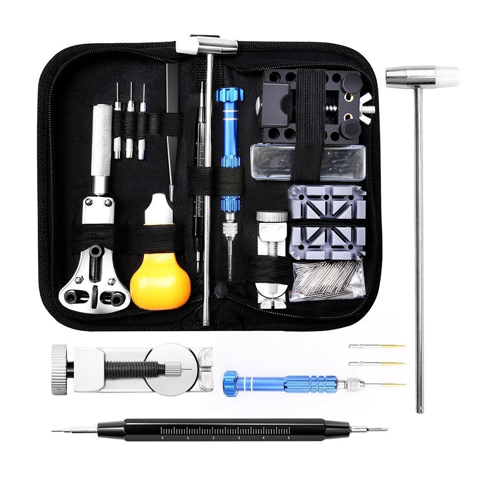 112PCS Watch Repair Tool Kit Case Opener Remover Screwdriver Spring Bar Watchband Link Pin Wristwatch Repair Tool Set
112PCS Watch Repair Tool Kit Case Opener Remover Screwdriver Spring Bar Watchband Link Pin Wristwatch Repair Tool Set