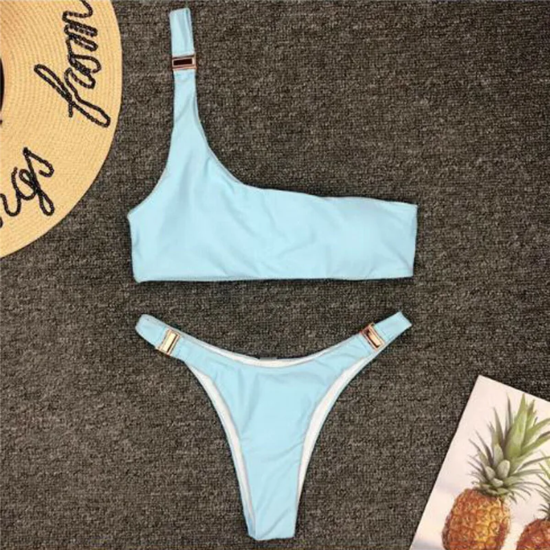 Solid Women swimwear One shoulder hot sexy Padded bathing biquinis Ladies Push-up low waist maillot de bian beach New Beach Wear
Solid Women swimwear One shoulder hot sexy Padded bathing biquinis Ladies Push-up low waist maillot de bian beach New Beach Wear