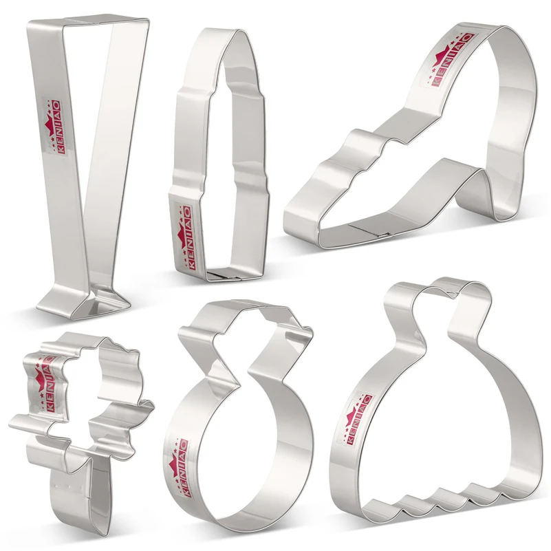 KENIAO Wedding Cookie Cutter Set -6 Piece- Valentine's Day Biscuit/ Fondant/ Sandwich/ Pastry/ Fruit Cutter - Stainless Steel
KENIAO Wedding Cookie Cutter Set -6 Piece- Valentine's Day Biscuit/ Fondant/ Sandwich/ Pastry/ Fruit Cutter - Stainless Steel