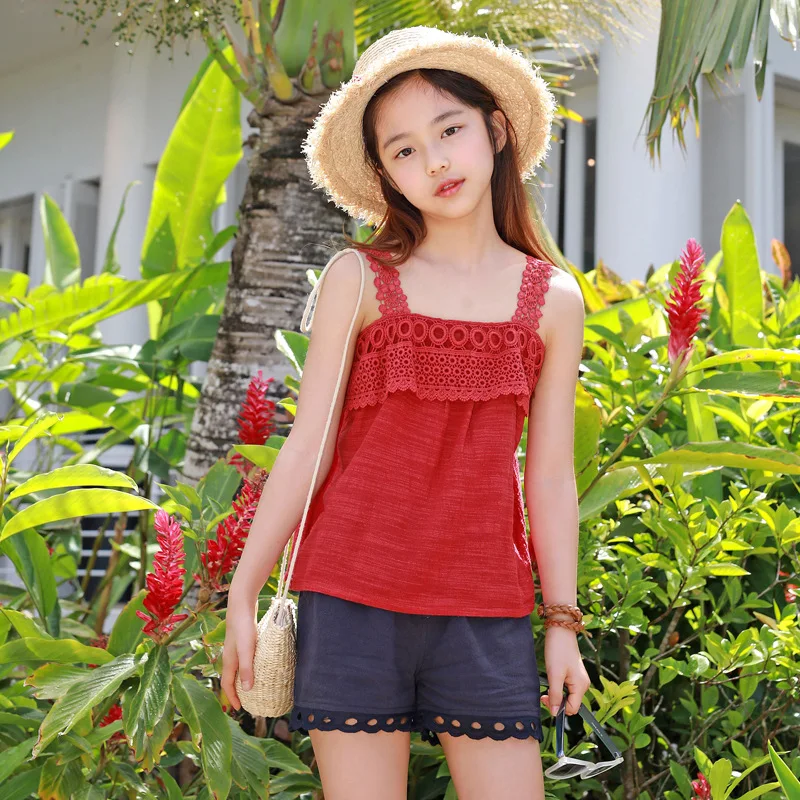 Brand 2019 New Girls Set Summer Kids Sling Top and Princess Shorts Children Two Piece Set Toddler Suit Teen Clothes Set,#5111 
Brand 2019 New Girls Set Summer Kids Sling Top and Princess Shorts Children Two Piece Set Toddler Suit Teen Clothes Set,#5111