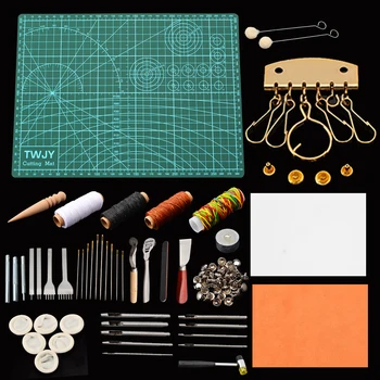 2019 New 42pcs Professional Leather Craft Tools For Beginner Sewing Stitching Punch Carving Work Saddle Groover Hand Sewing Kit
2019 New 42pcs Professional Leather Craft Tools For Beginner Sewing Stitching Punch Carving Work Saddle Groover Hand Sewing Kit