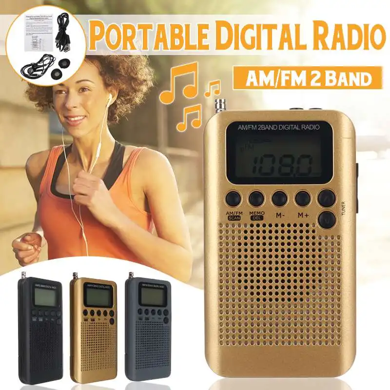 Portable Digital FM/AM Radio LCD 2 Bands Stereo Mini Receiver Receiver +Earphone Off-road Enthusiasts Outdoor Picnic Jogging
Portable Digital FM/AM Radio LCD 2 Bands Stereo Mini Receiver Receiver +Earphone Off-road Enthusiasts Outdoor Picnic Jogging