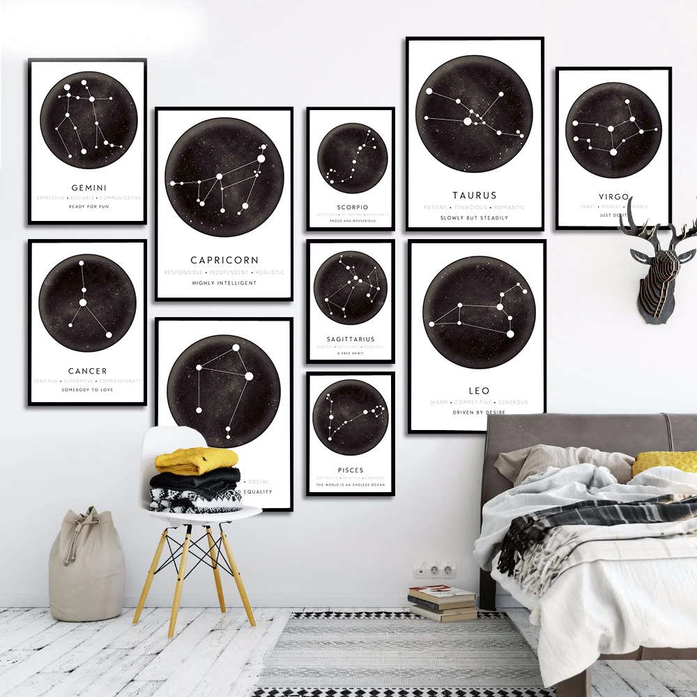 Simple Astrology Sign Wall Art Abstract Constellations Canvas Painting for Rooms Home Decor Nursery Waterproof No Framed
Simple Astrology Sign Wall Art Abstract Constellations Canvas Painting for Rooms Home Decor Nursery Waterproof No Framed