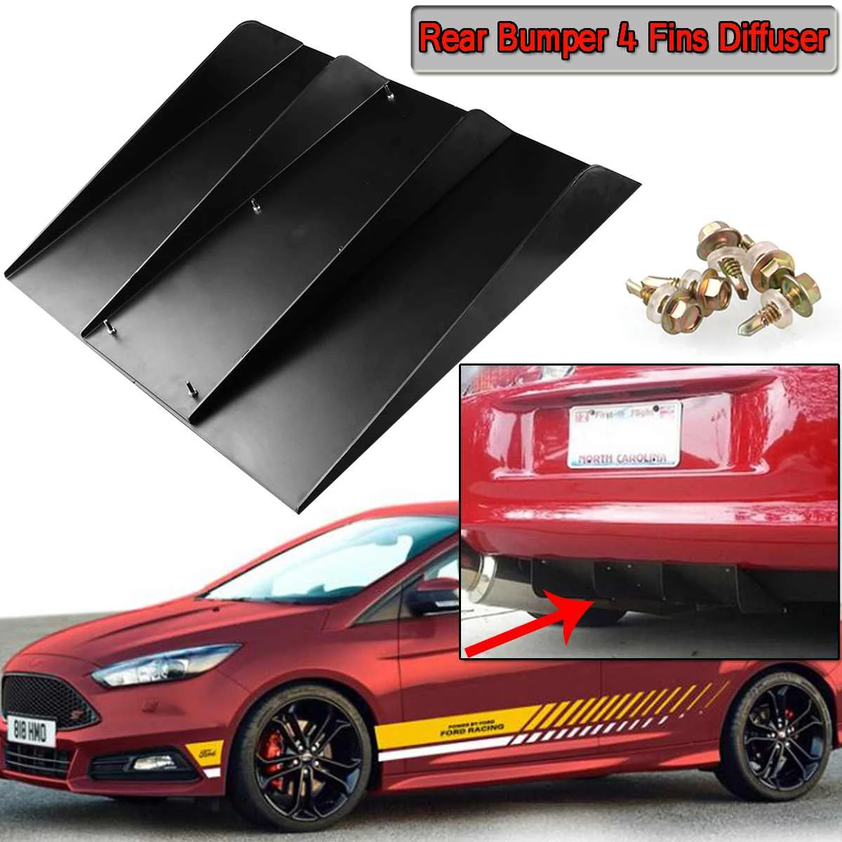 22"x21" Universal Car Rear Bumper Lip Protector 4 Fins Shark Fin Style Diffuser Fin Back Bumper Lip For Honda For Subaru For VW
22"x21" Universal Car Rear Bumper Lip Protector 4 Fins Shark Fin Style Diffuser Fin Back Bumper Lip For Honda For Subaru For VW