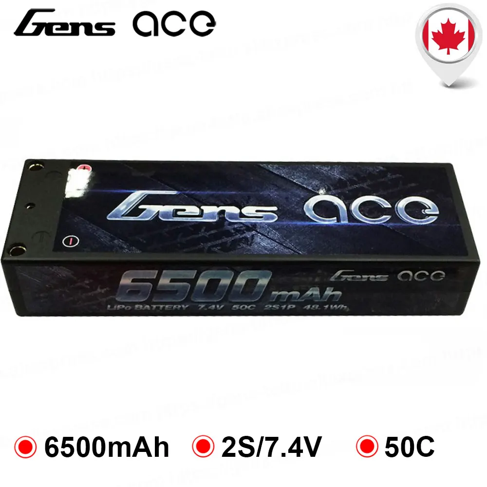 Gens ace LiPo Battery Pack 6500mAh 7.4V 50C 2S HardCase for RC Car 1/10 1/8 Scale for Traxxas Slash 4x4 Roar Approved
Gens ace LiPo Battery Pack 6500mAh 7.4V 50C 2S HardCase for RC Car 1/10 1/8 Scale for Traxxas Slash 4x4 Roar Approved