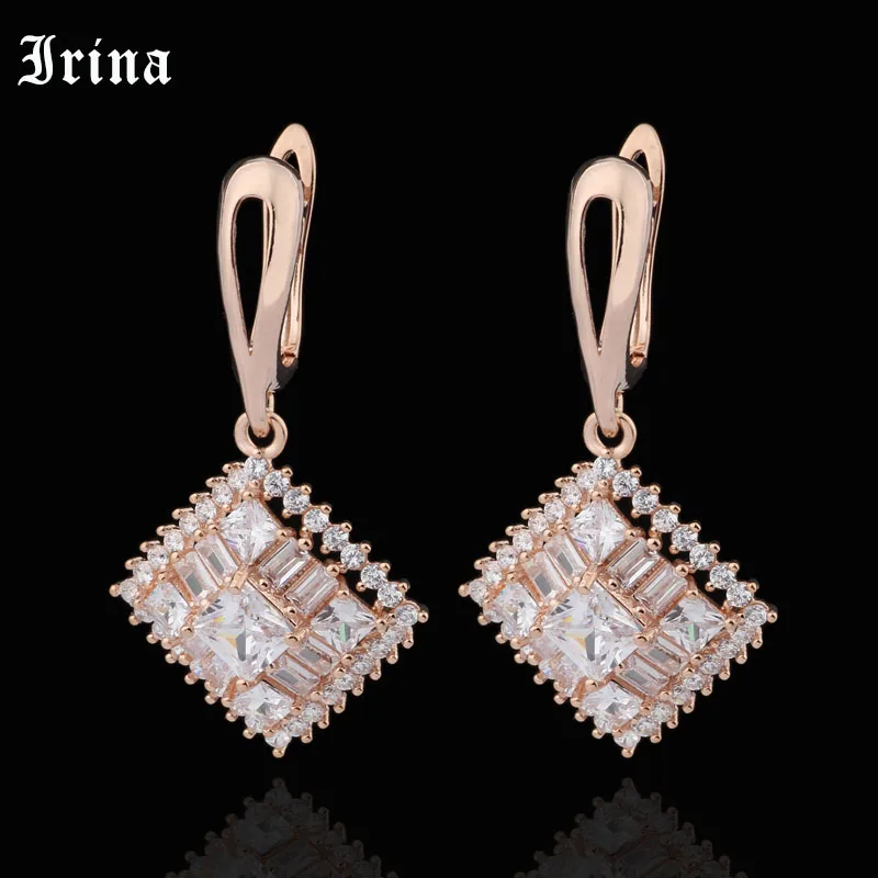 Irina 585 Luxury Women White Square Drop Earring With AAA Zircon Rose Gold Color Earrings For Women Fashion Jewelry
Irina 585 Luxury Women White Square Drop Earring With AAA Zircon Rose Gold Color Earrings For Women Fashion Jewelry