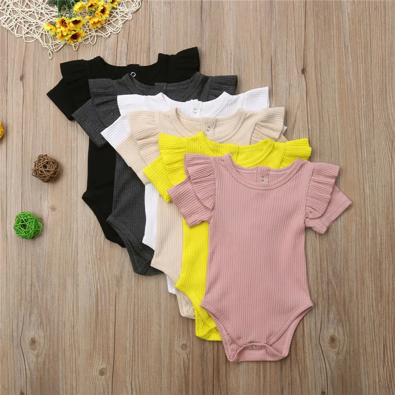 2019 New Summer Newborn Infant Kids Baby Girls Boys Ruffles Sleeves Bodysuits Solid Cotton knitted Jumpsuits Outfit 0-24M
2019 New Summer Newborn Infant Kids Baby Girls Boys Ruffles Sleeves Bodysuits Solid Cotton knitted Jumpsuits Outfit 0-24M