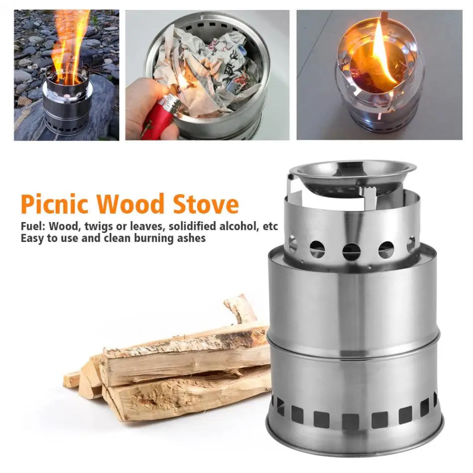Outdoor Grill Camping Cooking Picnic Backpacking Survival BBQ Burning Stainless Steel Wood Stove Picnic Barbecue Furnace
Outdoor Grill Camping Cooking Picnic Backpacking Survival BBQ Burning Stainless Steel Wood Stove Picnic Barbecue Furnace