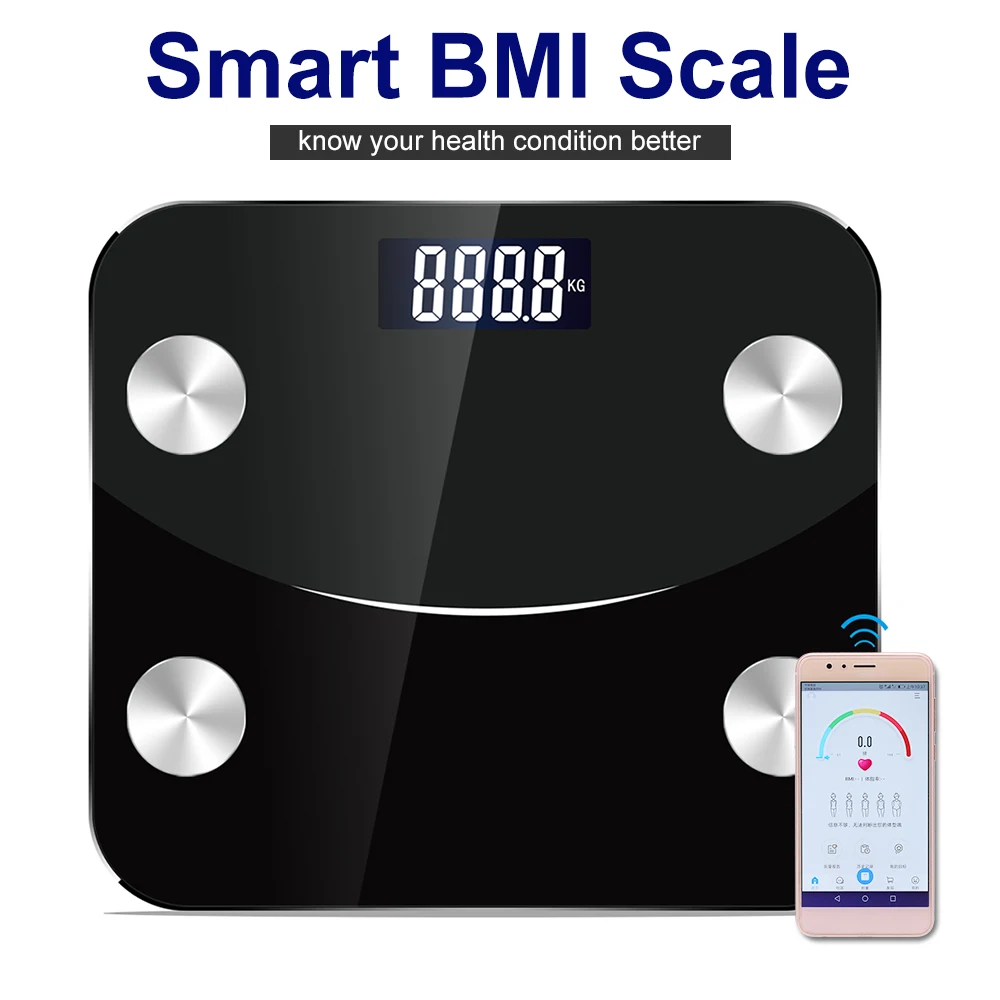 Smart BMI Scale BT Connection Fat Scale Body Fat Weigh Composition Scale Monitor Analyzer With Smart Phone App & 22 Item Data
Smart BMI Scale BT Connection Fat Scale Body Fat Weigh Composition Scale Monitor Analyzer With Smart Phone App & 22 Item Data