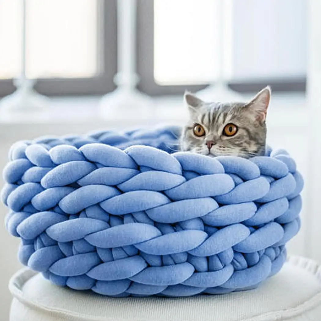 5 Colors DIY Hand-woven Pet Nest Round Soft Coarse Crochet Chunky Knitted Kennel Mat Core Cushion Cosy Cat Dog Pet House Basket
5 Colors DIY Hand-woven Pet Nest Round Soft Coarse Crochet Chunky Knitted Kennel Mat Core Cushion Cosy Cat Dog Pet House Basket