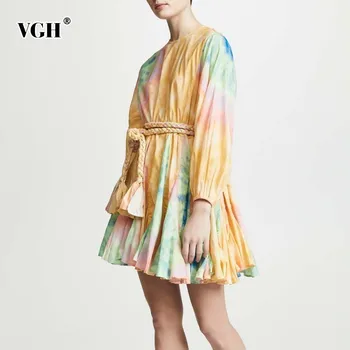 VGH 2019 Spring Pleated Dress Female O Neck Long Sleeve High Waist Bandage Casual Print Hit Color Mini Women Dresses Fashion New
VGH 2019 Spring Pleated Dress Female O Neck Long Sleeve High Waist Bandage Casual Print Hit Color Mini Women Dresses Fashion New