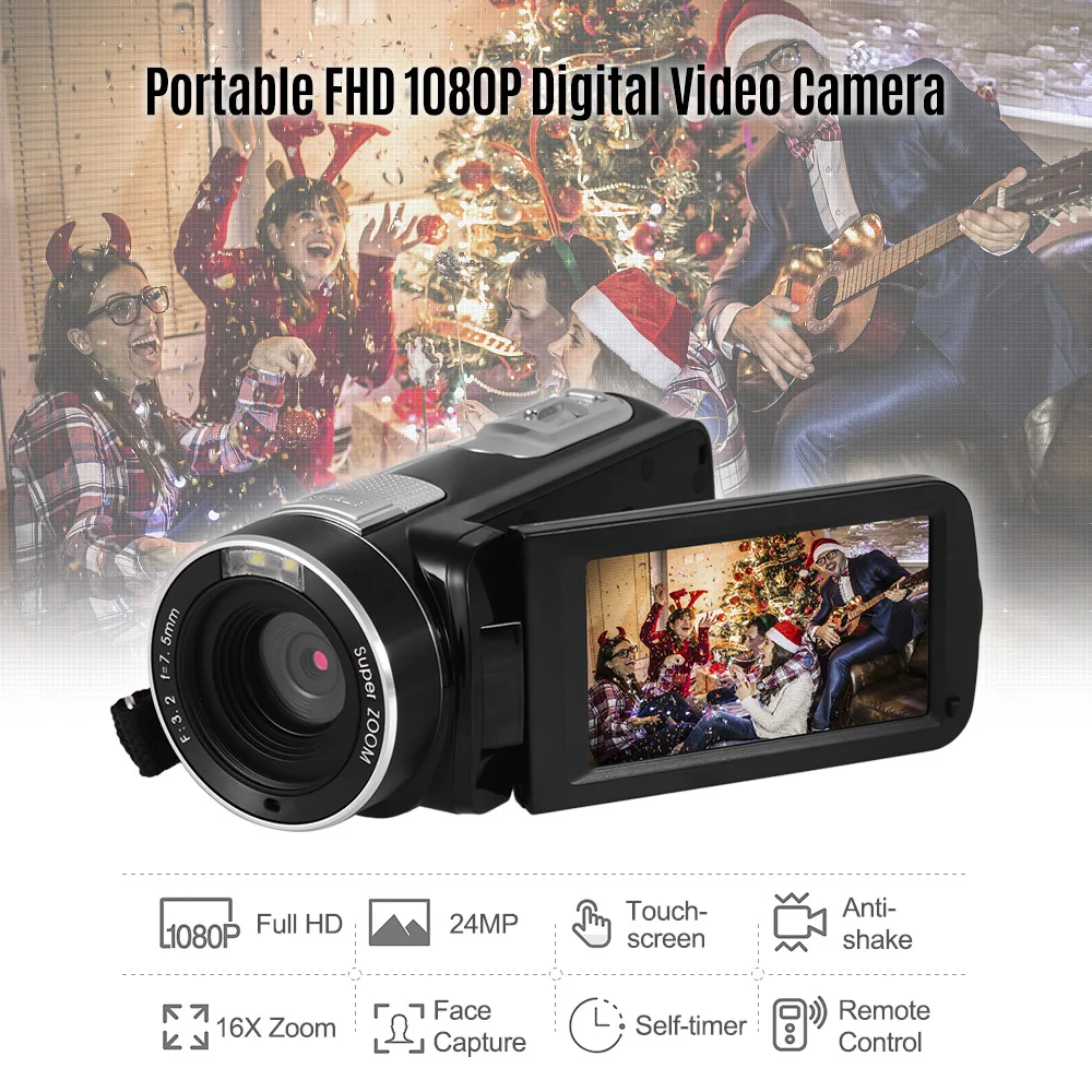 Andoer FHD 1080P Digital Video Camera Camcorder DV Recorder 24MP Supports Anti-shake with Rechargeable Battery Remote Control
Andoer FHD 1080P Digital Video Camera Camcorder DV Recorder 24MP Supports Anti-shake with Rechargeable Battery Remote Control