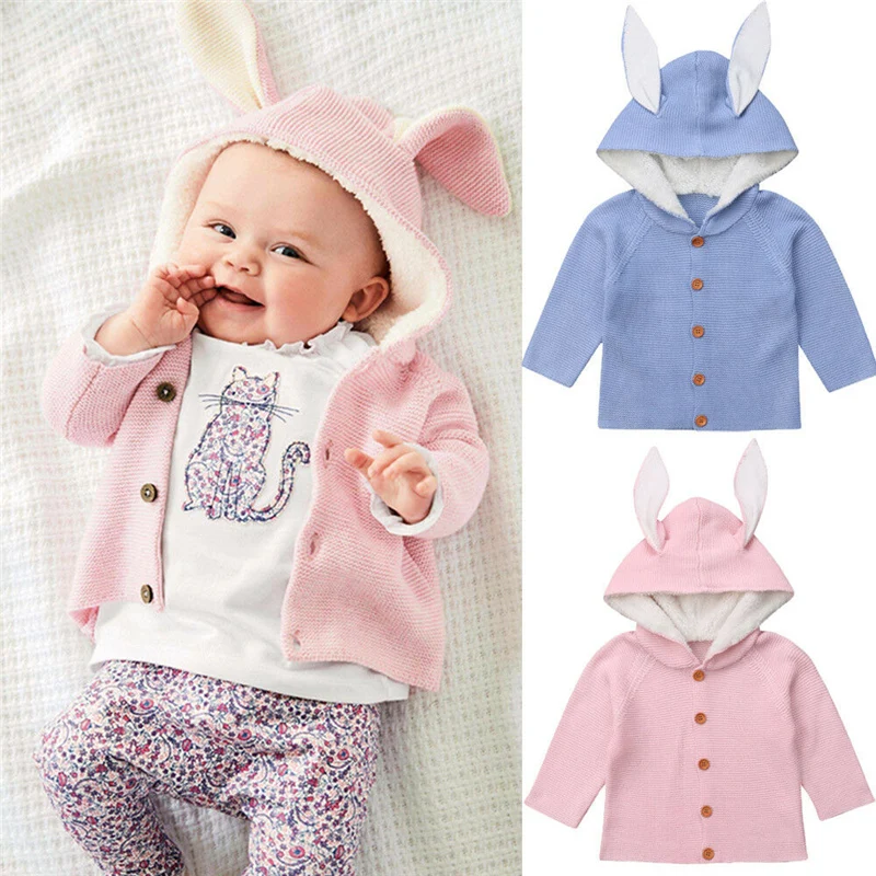 2019 Autumn Winter New Cute Newborn Toddler Kids Baby Girls Boys Clothes Hooded Knitted Sweater Coat Infant Bunny Ears Outerwear
2019 Autumn Winter New Cute Newborn Toddler Kids Baby Girls Boys Clothes Hooded Knitted Sweater Coat Infant Bunny Ears Outerwear