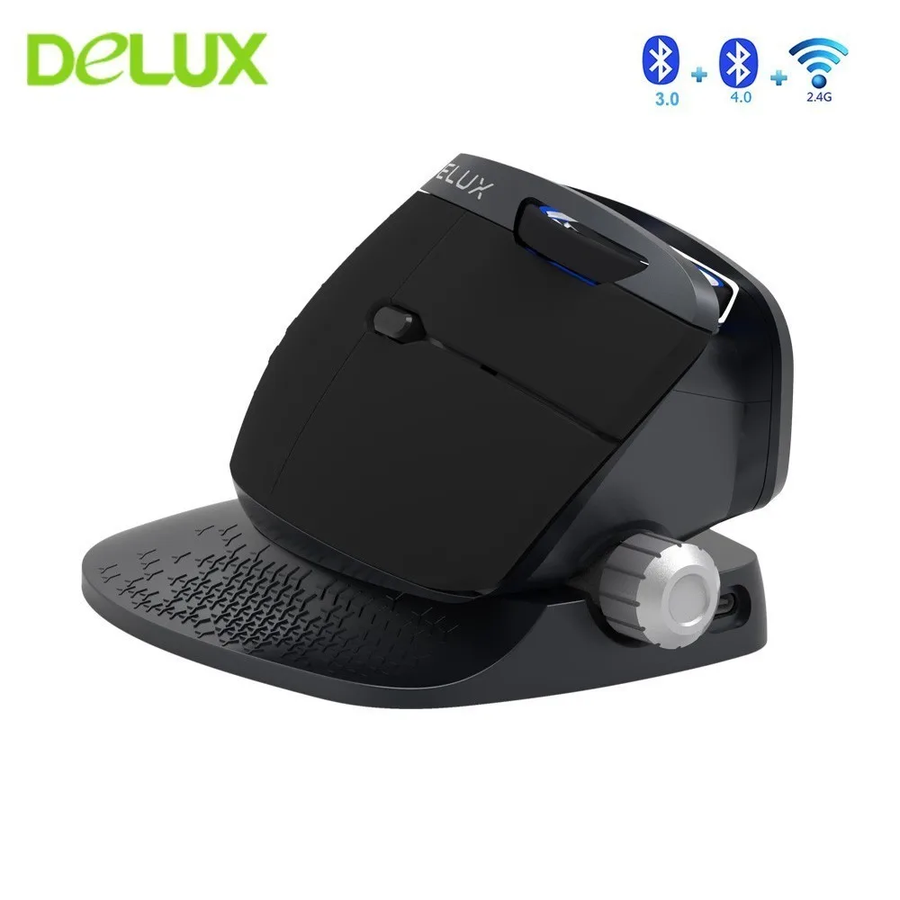 Delux M618X Adjustable angle Wireless Vertical Mouse Bluetooth 3.0 4.0+2.4GHz Ergonomic Rechargeable Mice For 4 Windows Devices
Delux M618X Adjustable angle Wireless Vertical Mouse Bluetooth 3.0 4.0+2.4GHz Ergonomic Rechargeable Mice For 4 Windows Devices
