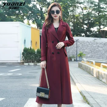 Elegant Wine Red Trench Coat Women 2019 Spring New Double Breasted Lapel 2 Pockets Plus Long Overcoat Autumn Womens Windbreakers
Elegant Wine Red Trench Coat Women 2019 Spring New Double Breasted Lapel 2 Pockets Plus Long Overcoat Autumn Womens Windbreakers
