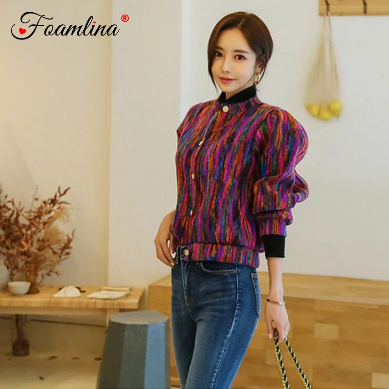 Foamlina Korean Fashion Women Jacket Coat 2019 New Spring O Neck Long Sleeve Single Breated Multicolor Striped Casual Short Coat
Foamlina Korean Fashion Women Jacket Coat 2019 New Spring O Neck Long Sleeve Single Breated Multicolor Striped Casual Short Coat
