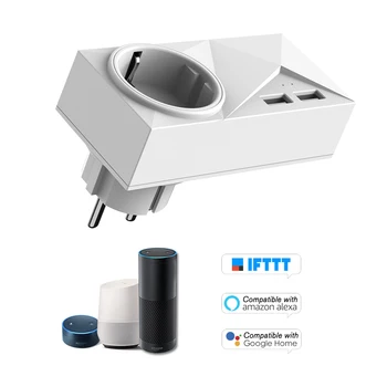 Wifi Smart Plug Mini Outlets 2 USB Ports Smart Socket with Energy Monitoring & Timing Function,Voice Control For Alexa&Google
Wifi Smart Plug Mini Outlets 2 USB Ports Smart Socket with Energy Monitoring & Timing Function,Voice Control For Alexa&Google