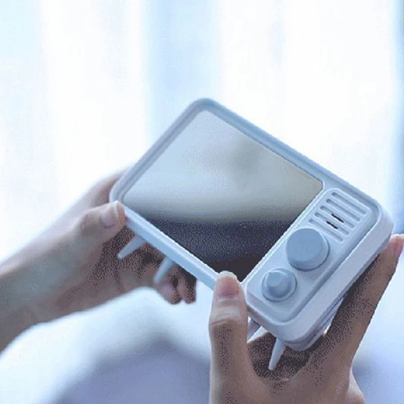 Retro Tv Shape Alarm Clock Lamp Mirror Multi-Function Mirror Clock Thermometer Bed Multi-Function Clock-Grey Blue
Retro Tv Shape Alarm Clock Lamp Mirror Multi-Function Mirror Clock Thermometer Bed Multi-Function Clock-Grey Blue