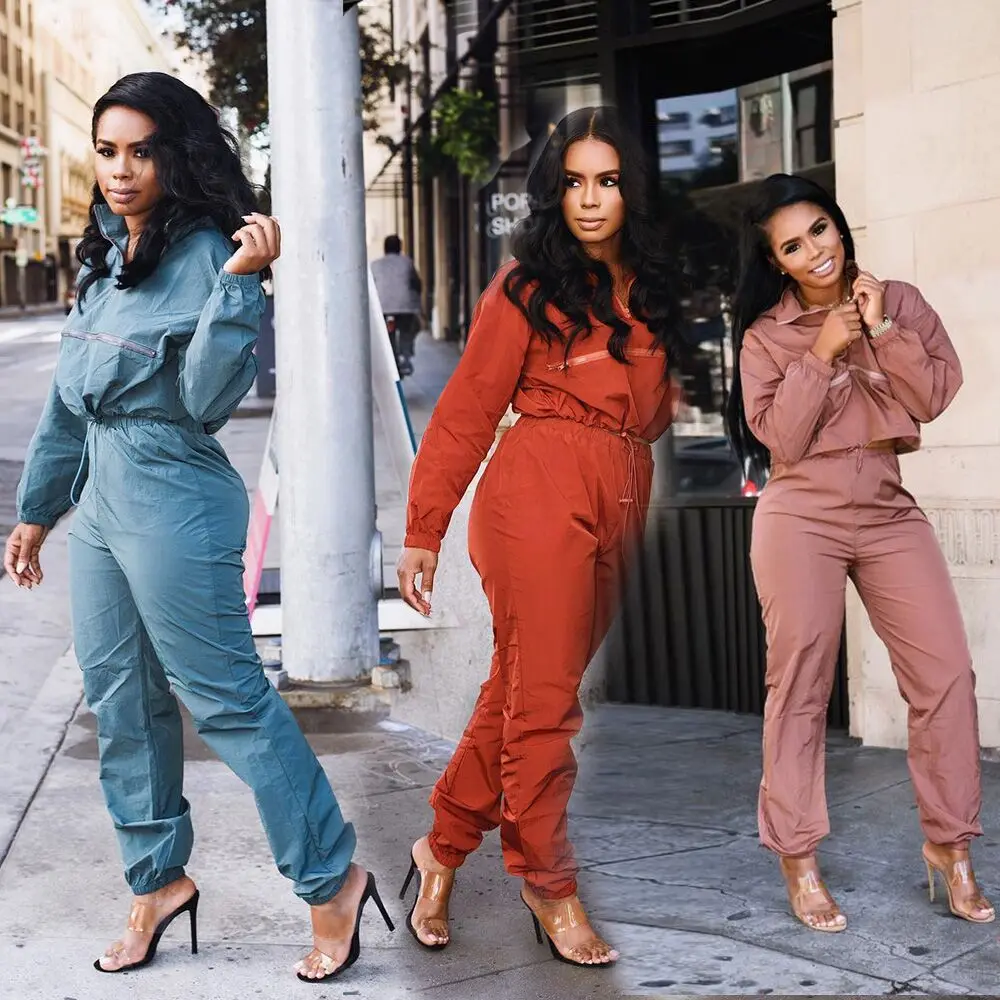 Casual 2 two piece set outfits tracksuit women patchwork zippers loose long sleeve top pencil pants ensemble femme dos piezas
Casual 2 two piece set outfits tracksuit women patchwork zippers loose long sleeve top pencil pants ensemble femme dos piezas