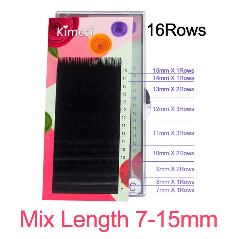 Kimcci 16rows/case 7~15mm Mix Premium Natural Synthetic Mink Individual Eyelash Extension Makeup Maquiagem Cilios Black Cilias
Kimcci 16rows/case 7~15mm Mix Premium Natural Synthetic Mink Individual Eyelash Extension Makeup Maquiagem Cilios Black Cilias