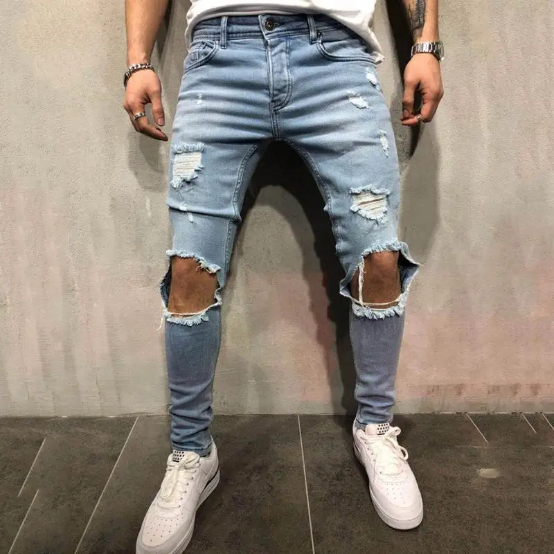 2018 Men Fashion Skinny Stretch Denim Pencil Pants Trend Freyed Biker Slim Shredded Jeans Size S-4XL
2018 Men Fashion Skinny Stretch Denim Pencil Pants Trend Freyed Biker Slim Shredded Jeans Size S-4XL
