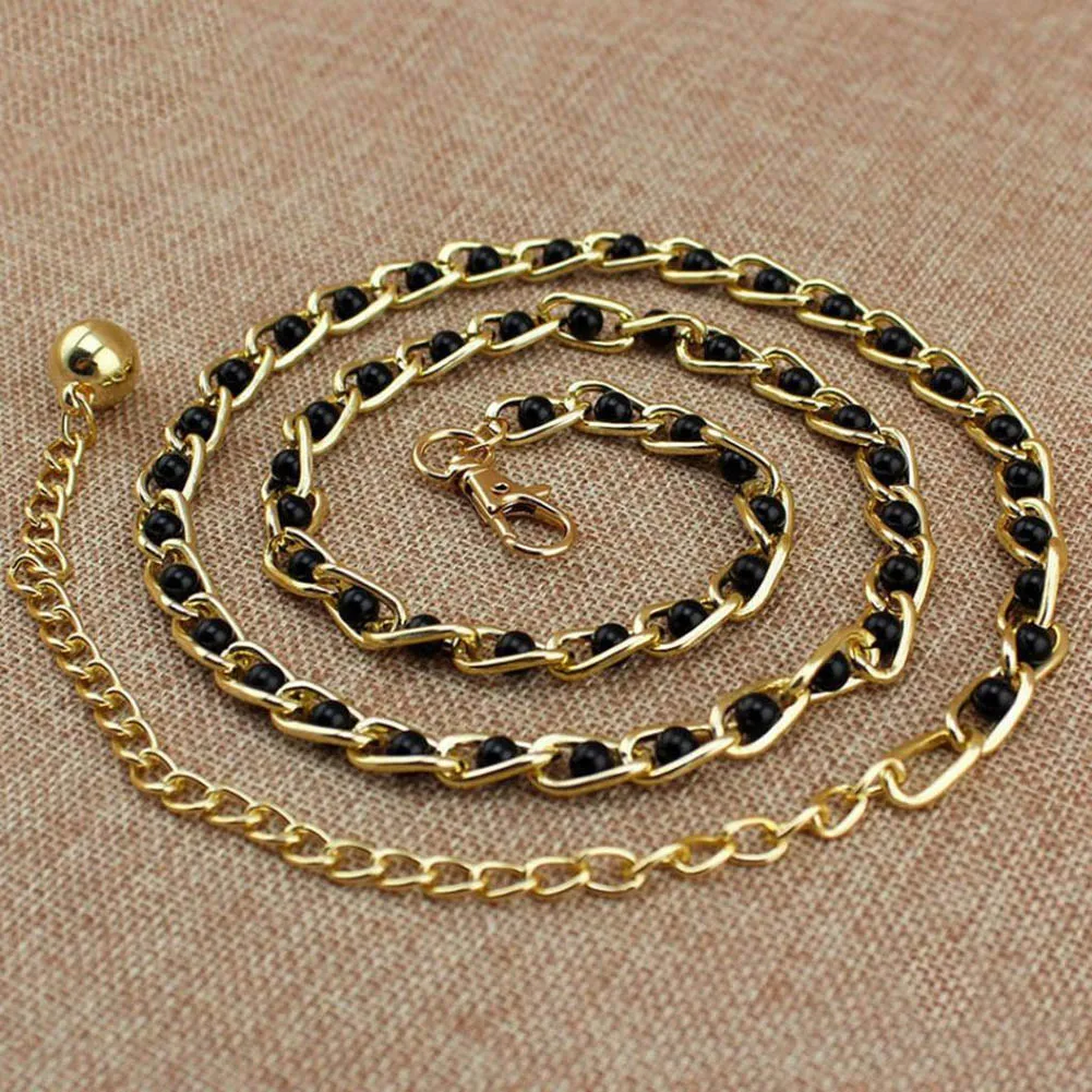 Women's Luxury Thin Slim Metal Waist Belts Harajuku Candy Color Imitation Pearl Beads Body Chain Belts Girls Dress Accessories 
Women's Luxury Thin Slim Metal Waist Belts Harajuku Candy Color Imitation Pearl Beads Body Chain Belts Girls Dress Accessories