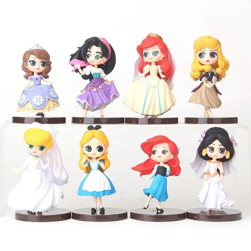 8Pcs/Set Q Posket Princess Figure Toys Dolls Tiana Snow White Rapunzel Jasmine Ariel Cinderella Belle Aurore PVC Figures 7CM
8Pcs/Set Q Posket Princess Figure Toys Dolls Tiana Snow White Rapunzel Jasmine Ariel Cinderella Belle Aurore PVC Figures 7CM