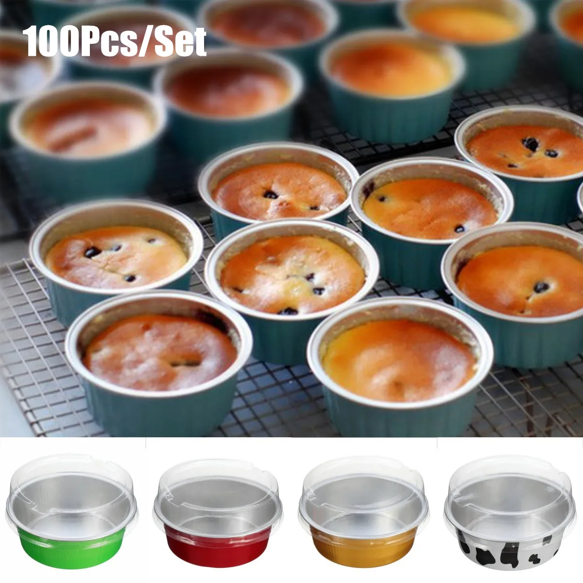 100pcs 150ml Cupcake Holder Aluminum Foil Moulds Single DIY Baking Pods Cake Molds Boxes Kitchen Bakeware Decorating Tools
100pcs 150ml Cupcake Holder Aluminum Foil Moulds Single DIY Baking Pods Cake Molds Boxes Kitchen Bakeware Decorating Tools