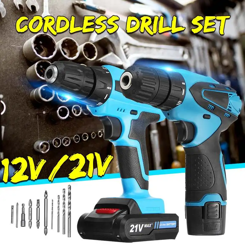 12V/21V 2-Speed Cordless Electric Screwdriver Hand Wrench Tool + 10PCS Drills 2 Rechargeable Lithium Batteries
12V/21V 2-Speed Cordless Electric Screwdriver Hand Wrench Tool + 10PCS Drills 2 Rechargeable Lithium Batteries