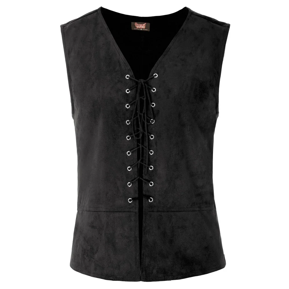 Men's Stylish Sleeveless V-Neck Lace-up Front Renaissance medieval Costume Vest Tops vintage Coat
Men's Stylish Sleeveless V-Neck Lace-up Front Renaissance medieval Costume Vest Tops vintage Coat