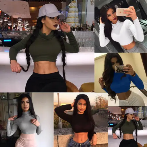 2019 Women Ladies New Long Sleeve Crop Top Turtleneck tights Short T Shirt Tops Tee
2019 Women Ladies New Long Sleeve Crop Top Turtleneck tights Short T Shirt Tops Tee