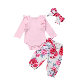2019 Infant Newborn Toddler Baby Girls Clothes Suit Floral Pink Tops Long Sleeve Bodysuit Pants Cotton 3Pcs Outfit Set Autumn
2019 Infant Newborn Toddler Baby Girls Clothes Suit Floral Pink Tops Long Sleeve Bodysuit Pants Cotton 3Pcs Outfit Set Autumn