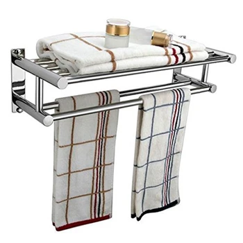 Stainless Steel Double towel Rack holder Wall Mounted Bathroom Towel Shelf Rail Rack Holder
Stainless Steel Double towel Rack holder Wall Mounted Bathroom Towel Shelf Rail Rack Holder