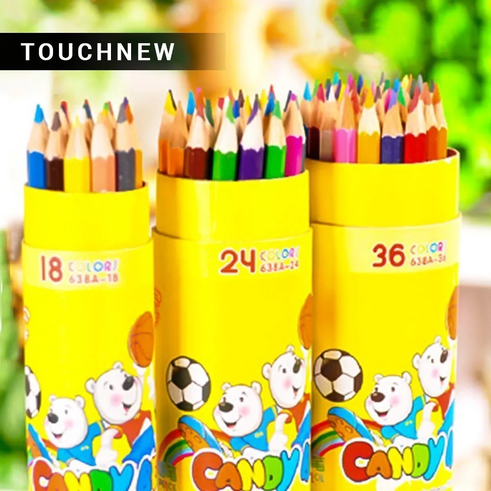 Best 12/18/24 student bear painting 638A barrel pencil lead color pencils school stationery Safety