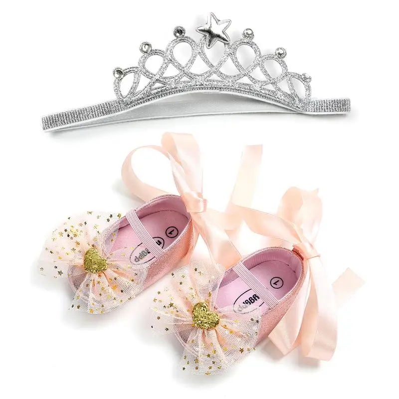 Bowknot Baby Girls Shoes Infant Newborn Princess Shoes First Walkers + Hairband Baby Girl Birthday Party Shoes gift size 11-13cm
Bowknot Baby Girls Shoes Infant Newborn Princess Shoes First Walkers + Hairband Baby Girl Birthday Party Shoes gift size 11-13cm