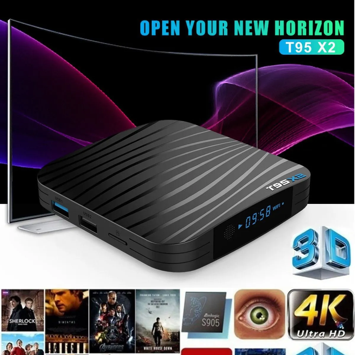 T95X2 Smart TV BOX Android 8.1 2GB 16GB Amlogic S905X2 Quad Core H.265 4K Youtube Media Player Set top Box
T95X2 Smart TV BOX Android 8.1 2GB 16GB Amlogic S905X2 Quad Core H.265 4K Youtube Media Player Set top Box